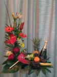 Composition fleurs fruits vin - Boutique Vergez Tarnos